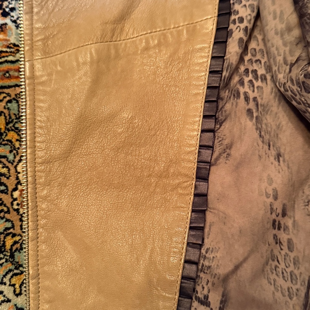 Mackage Tan Leather Women's Jacket (XXS) - Picture 6 of 9